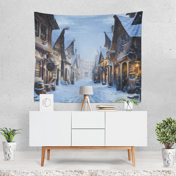 Artistic Winter Harry Potter Diagon Alley House Sn Tapestry