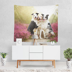 Dog Dogs Cute Love Border Collie Australian Sheph Tapestry