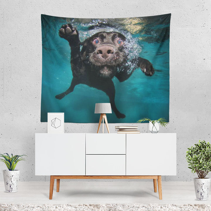 Dog Dogs Water Underwater Labrador Tapestry