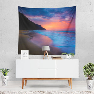 Earth Beach Blue Ocean Wave Tapestry