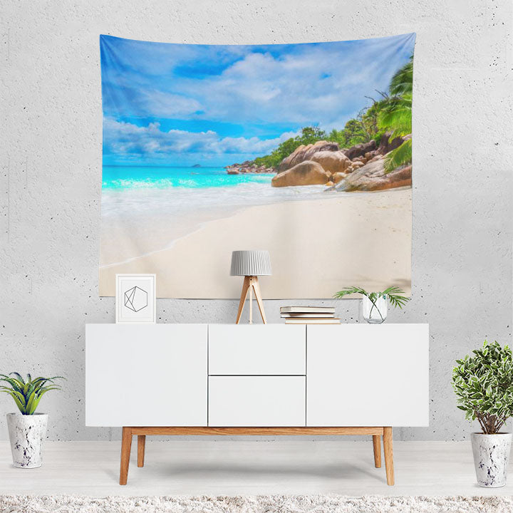 Earth Beach Coast Seychelles Maldives Tropical Roc Tapestry