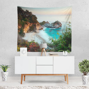 Earth Beach Nature Coast Ocean Horizon Cliff Tapestry