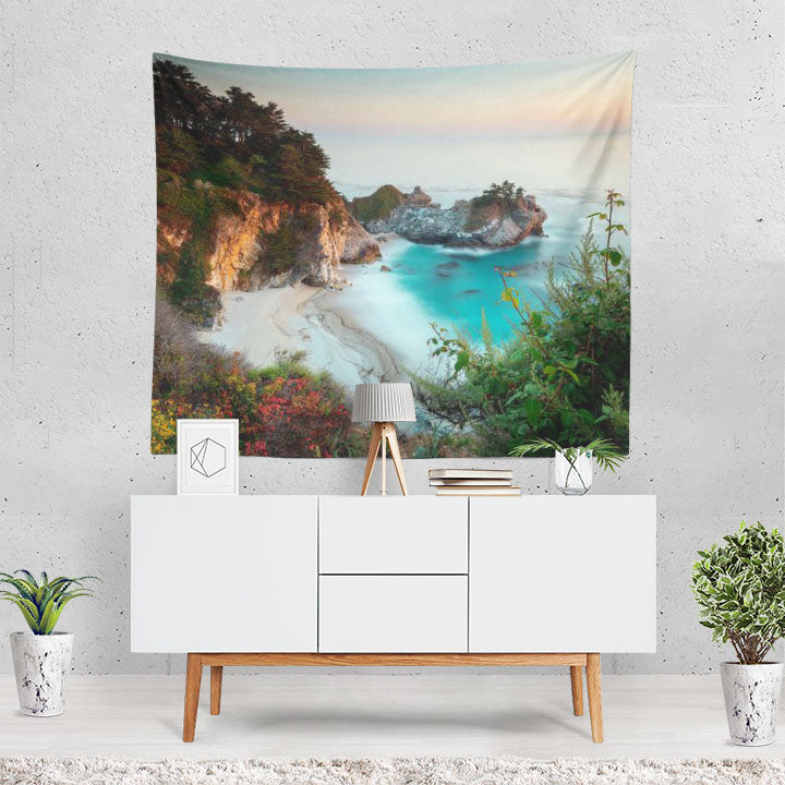 Earth Beach Nature Coast Ocean Horizon Cliff Tapestry