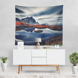 Earth Beach Nature Iceland Ocean Horizon Reflectio Tapestry