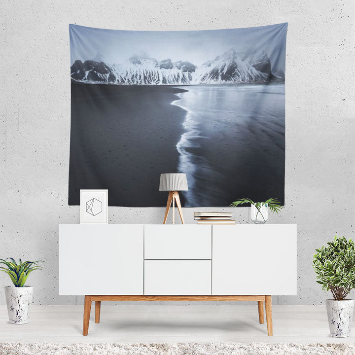 Earth Beach Nature Mountain Fog Sand Tapestry